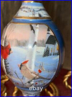 Cardinal Bird Ornaments Vintage Glass Porcelain Christmas Tree Decoration Qty 12