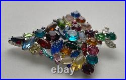 Celebrity Ny Vintage Christmas Tree Pin Brooch Rhinestones Rare Fruit Salad Htf