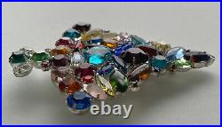 Celebrity Ny Vintage Christmas Tree Pin Brooch Rhinestones Rare Fruit Salad Htf