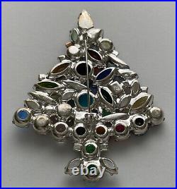 Celebrity Ny Vintage Christmas Tree Pin Brooch Rhinestones Rare Fruit Salad Htf