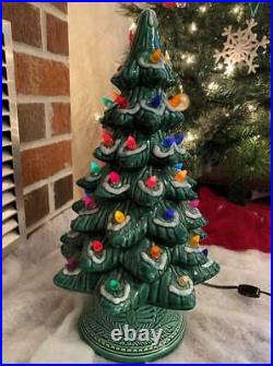 Ceramic Christmas Glimmer Tree 17 California Originals Vintage Frost Snow Mu