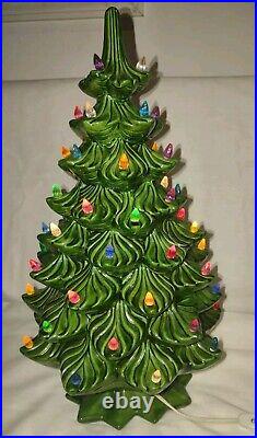 Ceramic Christmas Tree 1970s Atlantic Mold 20 Inch Vintage