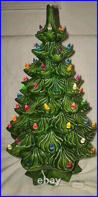 Ceramic Christmas Tree 1970s Atlantic Mold 20 Inch Vintage