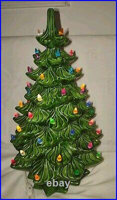 Ceramic Christmas Tree 1970s Atlantic Mold 20 Inch Vintage