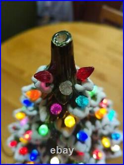 Ceramic Christmas Tree Approx. 19 Tall 13 Wide Large Snow Flocked- Vintage