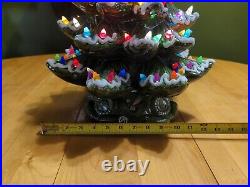 Ceramic Christmas Tree Approx. 19 Tall 13 Wide Large Snow Flocked- Vintage