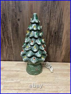 Ceramic Christmas Tree & Base 17 Lighted Vintage