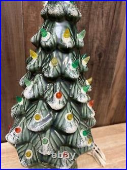 Ceramic Christmas Tree & Base 17 Lighted Vintage