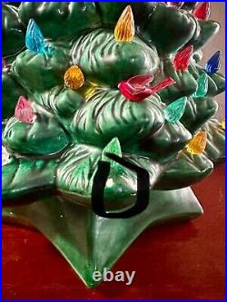 Ceramic Christmas Tree Holland Mold 20 With Base Light-Up Vintage 1970's