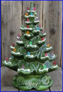 Ceramic Christmas Tree Vintage Atlantic Mold 17 Tall 1979 Signed