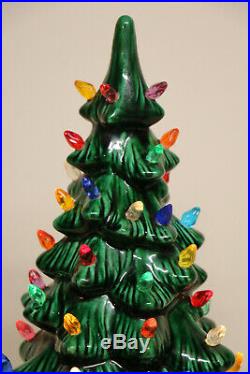 Ceramic Christmas Tree Vtg Lighted 2 Piece Holland Mold 20 Tons Of Bulbs