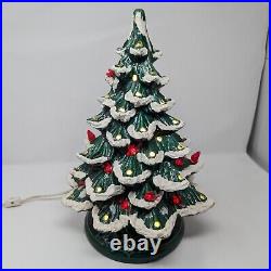 Ceramic Lighted Christmas Tree 2PC Tree & Base 16 Vintage