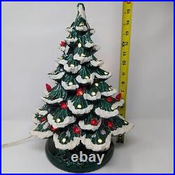 Ceramic Lighted Christmas Tree 2PC Tree & Base 16 Vintage