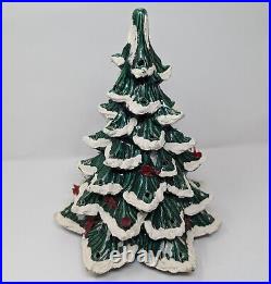 Ceramic Lighted Christmas Tree 2PC Tree & Base 16 Vintage