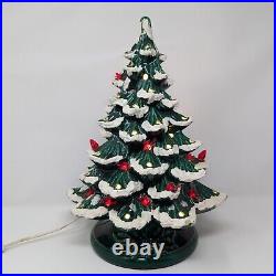 Ceramic Lighted Christmas Tree 2PC Tree & Base 16 Vintage