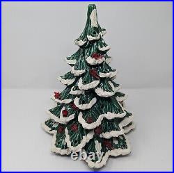 Ceramic Lighted Christmas Tree 2PC Tree & Base 16 Vintage