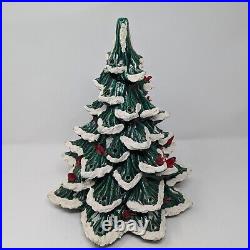 Ceramic Lighted Christmas Tree 2PC Tree & Base 16 Vintage