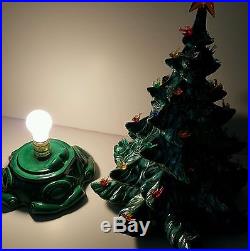 Ceramic Lighted Christmas Tree Vintage Birds