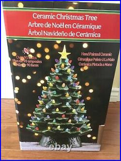 Ceramic Vintage Christmas Tree with LED Lights Light Up 45 cm (17.75 in) tall