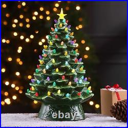 Ceramic Vintage Christmas Tree with LED Lights Light Up 45 cm (17.75 in) tall