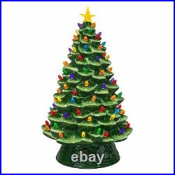 Ceramic Vintage Christmas Tree with LED Lights Light Up 45 cm (17.75 in) tall