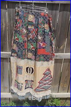 Chessa Davis Christmas Holiday Skirt Presents Tree Maxi Vintage Maxi Bells Folk
