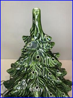 Choice Vintage 70's Green Ceramic Christmas Tree 23 Tall 3 sections Lights