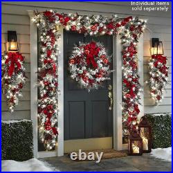 Christmas Floral Wreath Door Hanging Rattan Hanging Upside Down Tree Ornaments