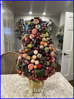 Christmas Sugar Fruit Tree Waterford Holiday Heirloom Georgian 30 Vtg