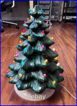 Christmas Tree Cramer Mold 21 Large Ceramic Tall Base 10.5 Base Vintage 1981