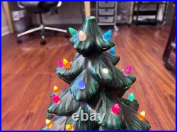 Christmas Tree Cramer Mold 21 Large Ceramic Tall Base 10.5 Base Vintage 1981