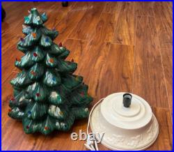 Christmas Tree Cramer Mold 21 Large Ceramic Tall Base 10.5 Base Vintage 1981