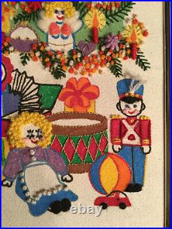 Christmas Tree Fantasy Vintage Finished Embroidery 16 X 20 Sunset Stitchery