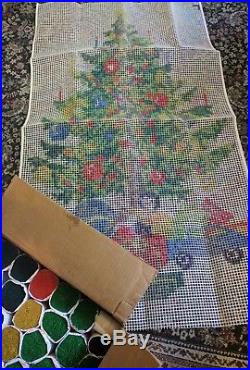 Christmas Tree Gifts Doll Readicut Shillcraft Latch Hook Kit Vintage 50