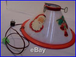 Christmas Tree Light Up Stand, Plastic & Metal Water Cup, 13.75 Across Vintage