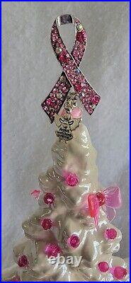 Christmas tree Breast Cancer Awareness made from a Vintage mold 15 in. Tall USA