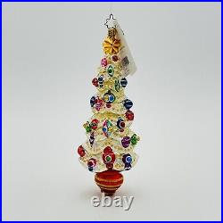 Christopher Radko Slim And Trimmed Glass Christmas Ornament 7 Tree NEW