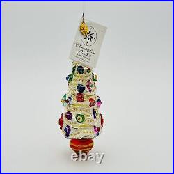 Christopher Radko Slim And Trimmed Glass Christmas Ornament 7 Tree NEW