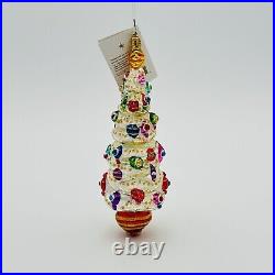 Christopher Radko Slim And Trimmed Glass Christmas Ornament 7 Tree NEW