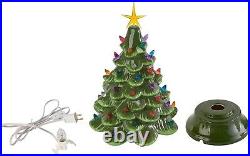 Classic Ceramic Christmas Tree 15.5 Vintage Green Tree with Separate Base