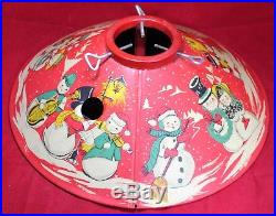 Coloramic Mr & Mrs Snowman Litho Christmas Tree Stand with Box Vintage