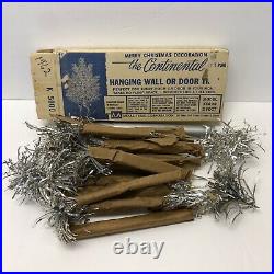 Continental Wall Or Door Trim Aluminum Silver Hanging Christmas Tree VTG In box