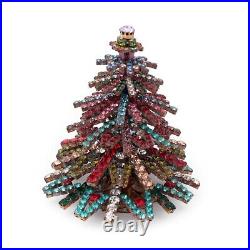 Czech rhinestone Christmas tree 3D circle multicolor