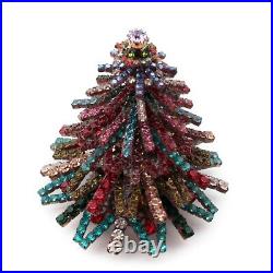 Czech rhinestone Christmas tree 3D circle multicolor