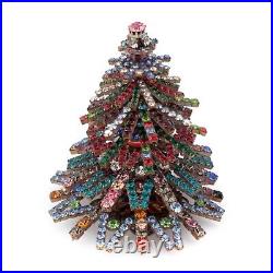 Czech rhinestone Christmas tree 3D circular multicolor