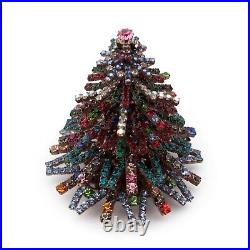Czech rhinestone Christmas tree 3D circular multicolor