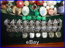 DAZZLING Vtg RHINESTONE JEWELRY Wall Framed CHRISTMAS TREE Bejeweled withLights