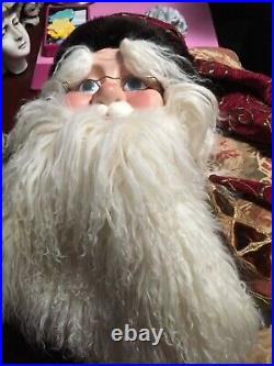 Dan Dee Santa 9 Foot Tree Topper Large Face and Long Red Ornate Robe Vintage