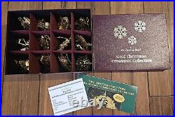 Danbury Mint Gold Plated Christmas Ornament 2017 Collection Of 12 Original Box