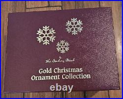 Danbury Mint Gold Plated Christmas Ornament 2017 Collection Of 12 Original Box